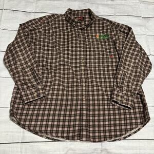 Ariat Work FR HRC2 2111 Mens Size XXL Button Down Flannel Shirt Embroidered